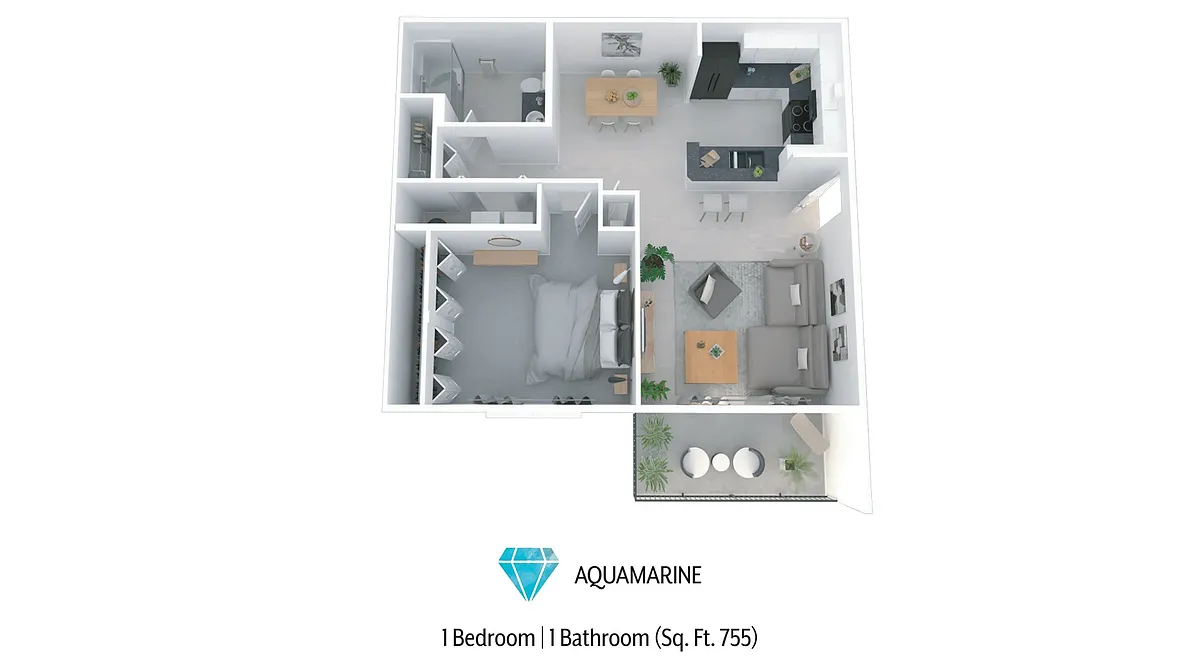 Floor plan 1 Bedroom 1 Bathroom