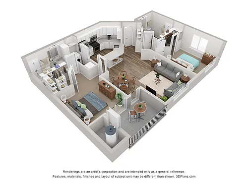 Floor plan 2 Bed/2 Bath