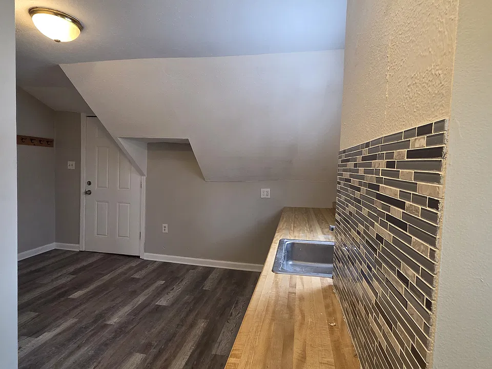 View from the laundry area