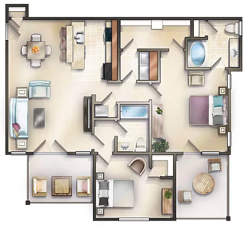 Floor plan The Belvedere with Balconies