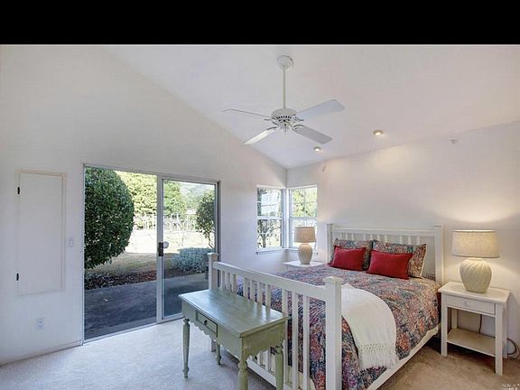 Master bedroom with view to vineyard