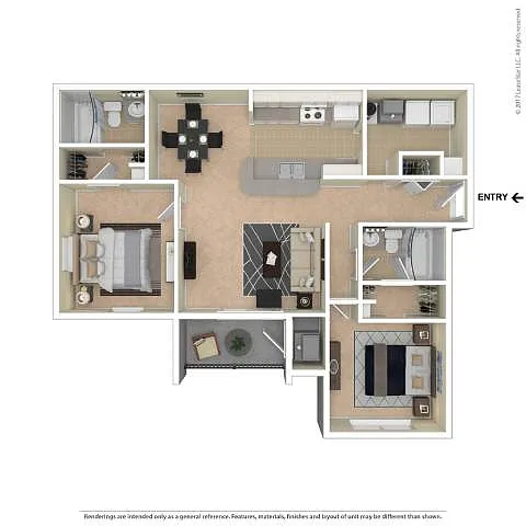 Floor plan Large Two Bedroom