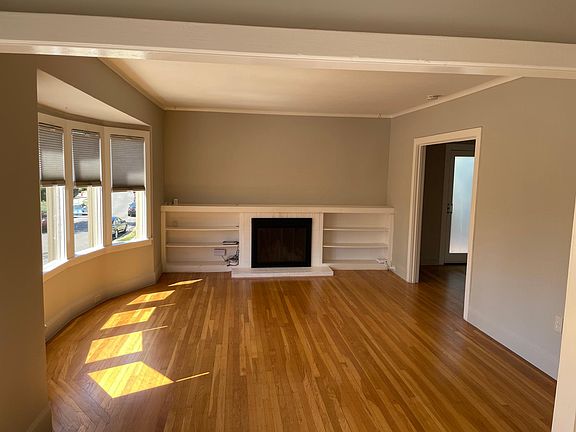 Living room with working fireplace