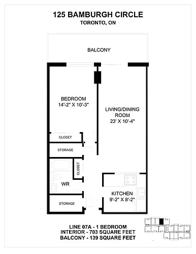 Floor plan 1 Bedroom 1 Bed 1 Bath 4