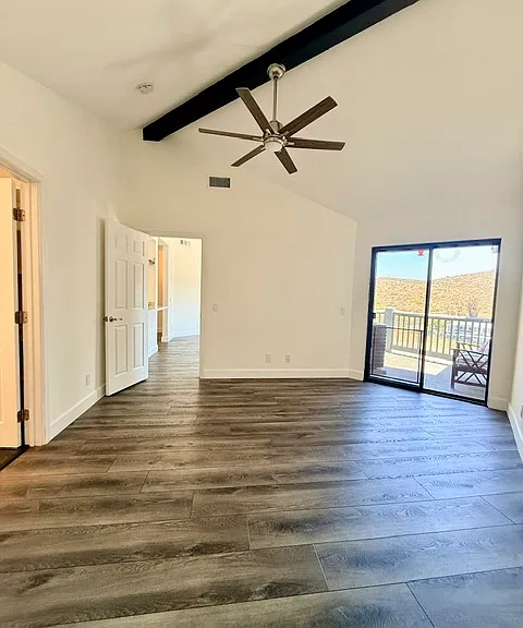 Primary bedroom also leads to the balcony