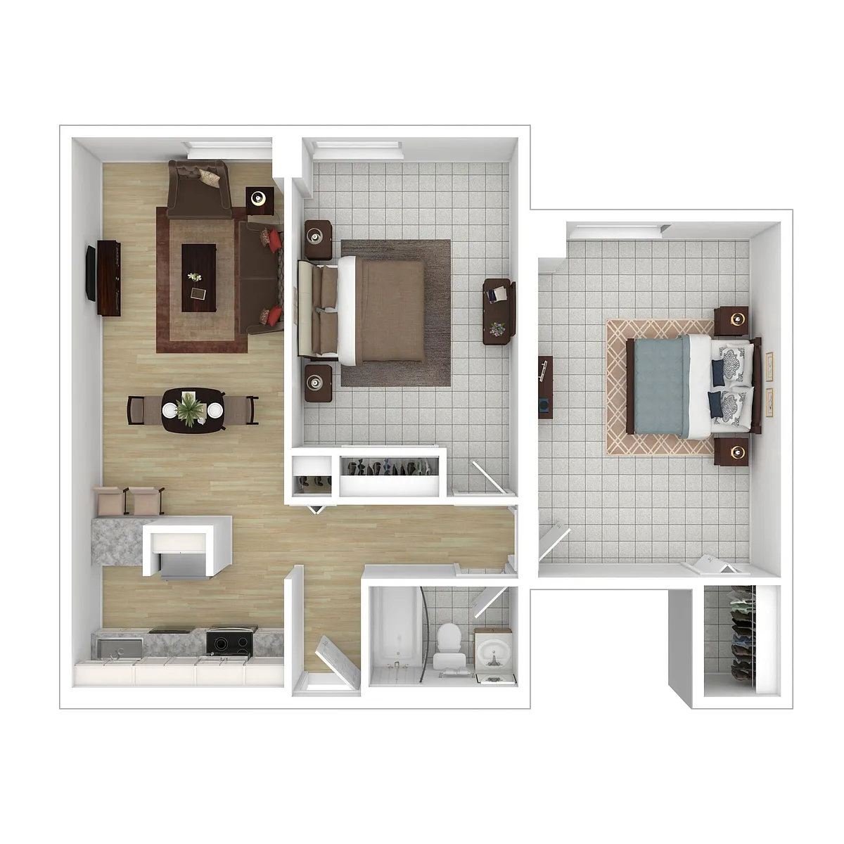 Floor plan Two bedroom / One Bath