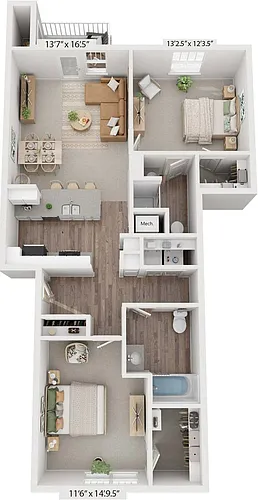 Floor plan Two Bedroom
