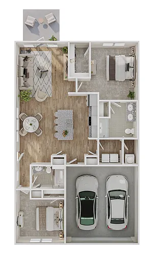 Floor plan 2 Bed/ 2 Bath Villa