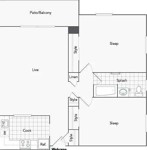 Bethesda 2-Bedroom Floorplan Bethesda 2-Bedroom Floorplan