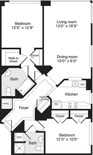 Floor plan 2 Bedrooms N