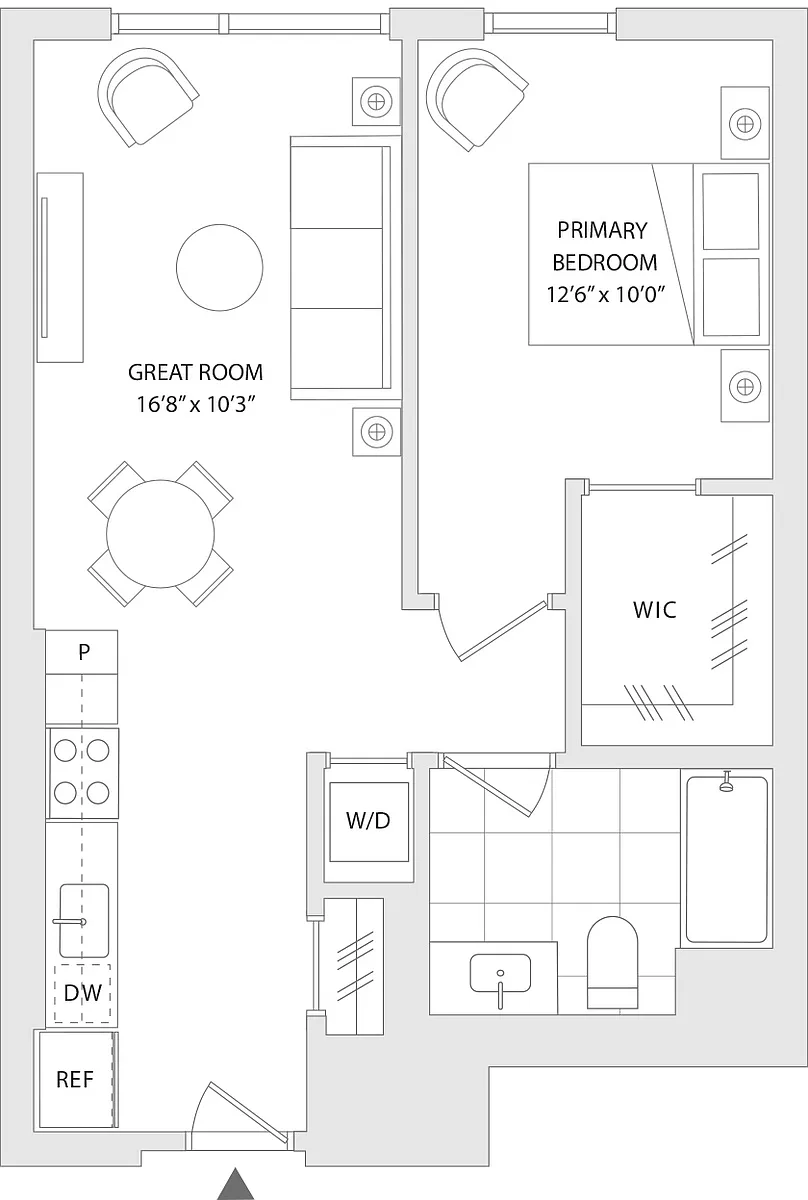 Floor plan 1 BR H