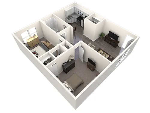 Floor plan 2 Bedroom 1 Bathroom