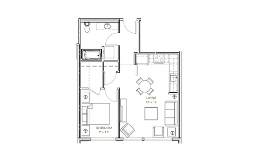 Floor plan GLV - 1x1 - B14