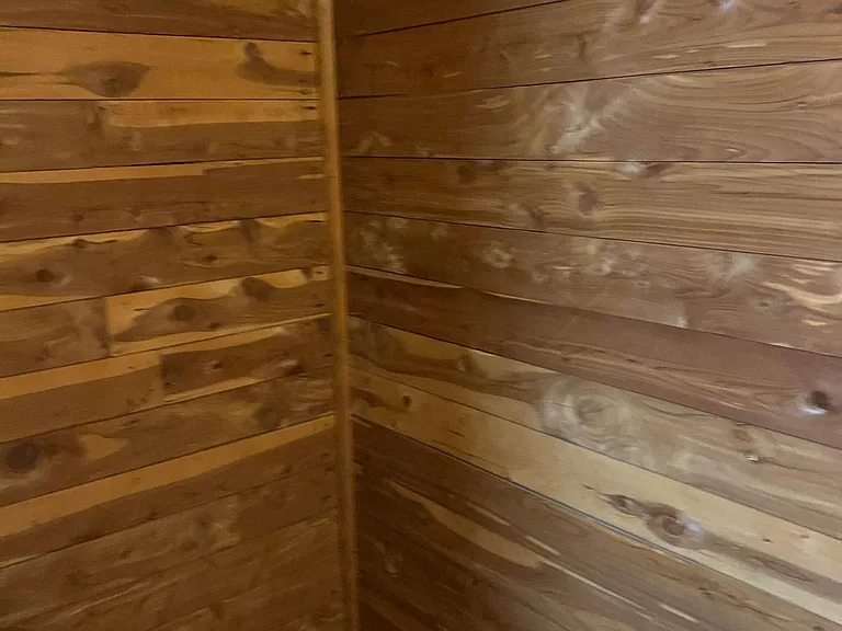 Walk-in guest cedar closet