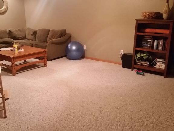Family room in basement