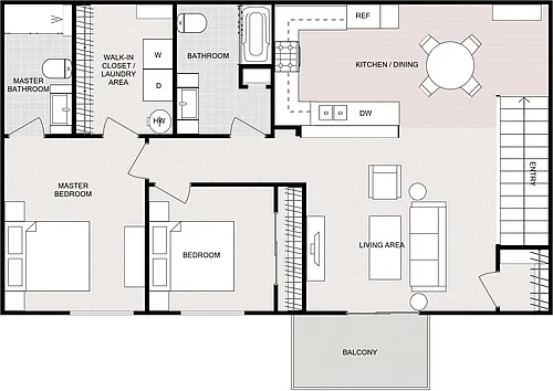 Floor plan 2 Bedroom 2 Bathroom Upper