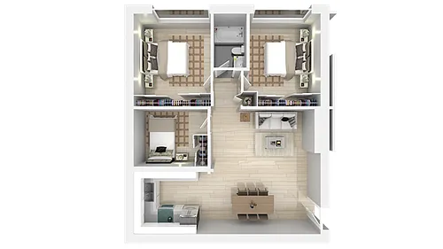 Floor plan Three Bedroom One Bath