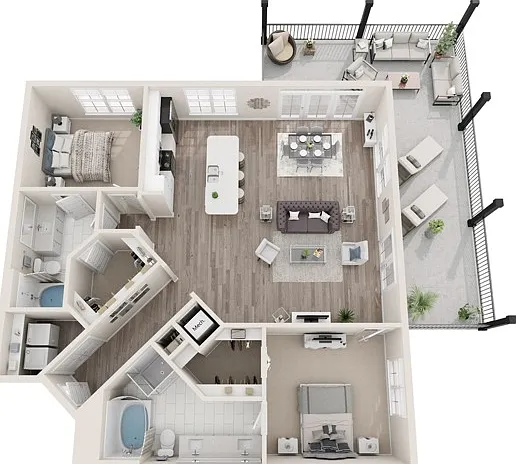 The Dominion, Two Bedrooms, Two Bathrooms, 1458-1554 sqft, Laundry Room with Full-Size Washer/Dryer, Wrap Around Patio/Balcony in Selected Units, Two Walk-in Closets The Dominion, Two Bedrooms, Two Bathrooms, 1458-1554 sqft, Laundry Room with Full-Size Wa