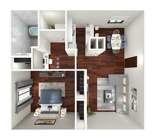 Floor plan 1 Bedroom 1 Bathroom