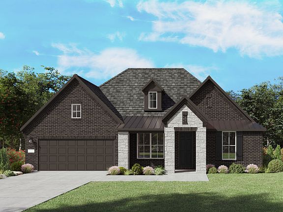 The Azle, a one-story new home design shown with home exterior FC 201