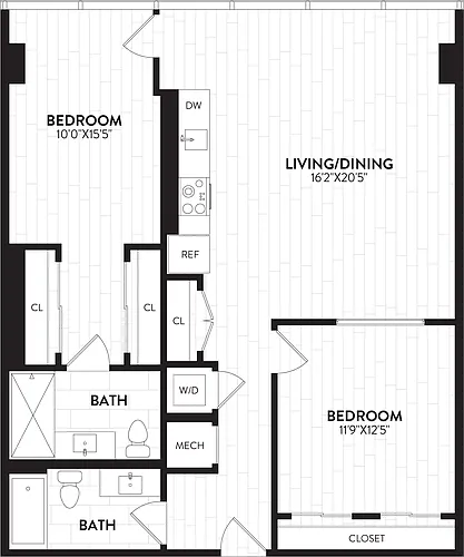 Floor plan 2 Bed-2 Bath-2O Alchemy