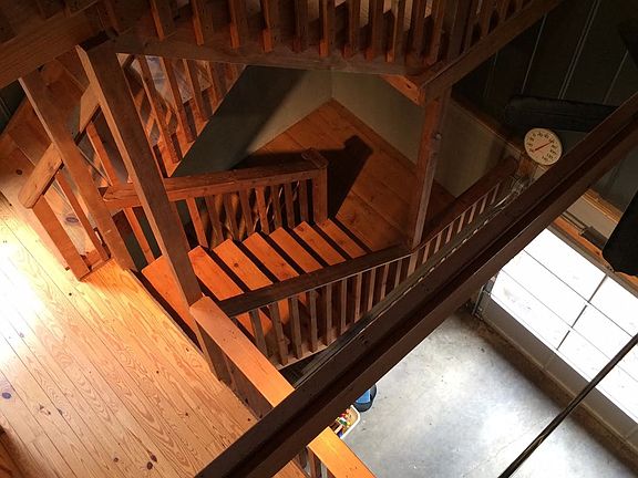 view from loft down to bottom garage area
