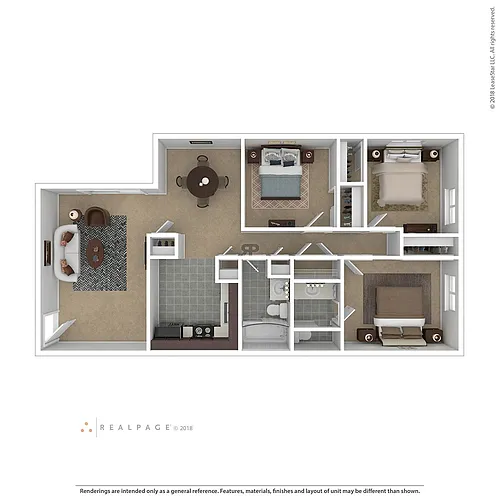 Floor plan 3 Bedroom 1.5 Bath