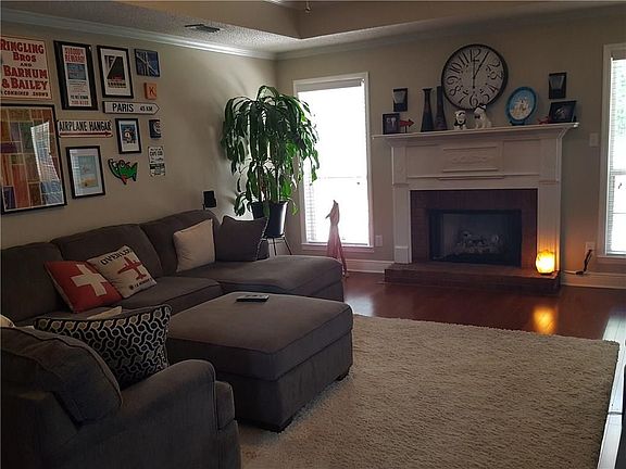 Family Room with gleaming hardwood flooring