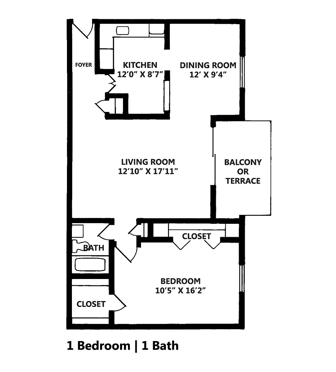Floor plan One Bedroom