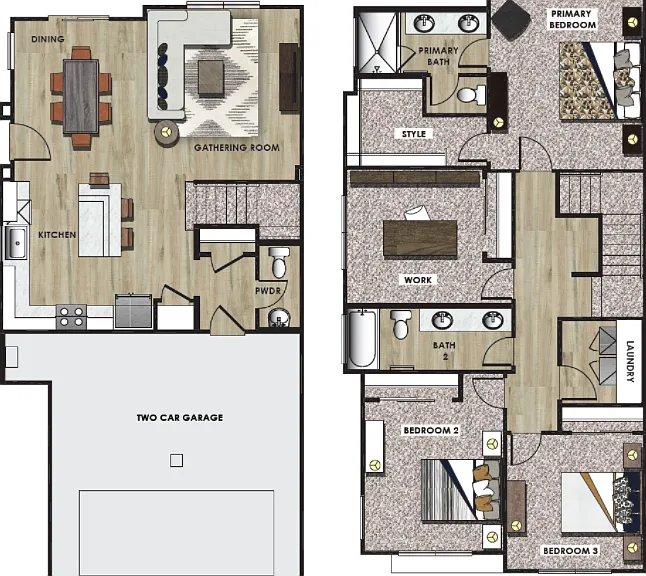 D1 4x2.5 floor plan Farm Haus Luxury Rental Homes