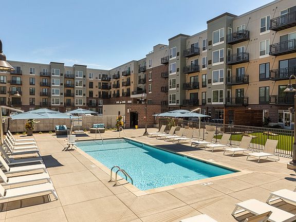 Resort-style outdoor pool and patio