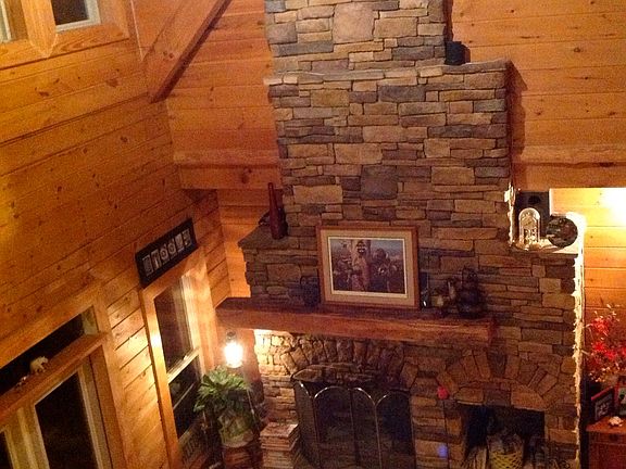 30 ft stacked stone fireplac
