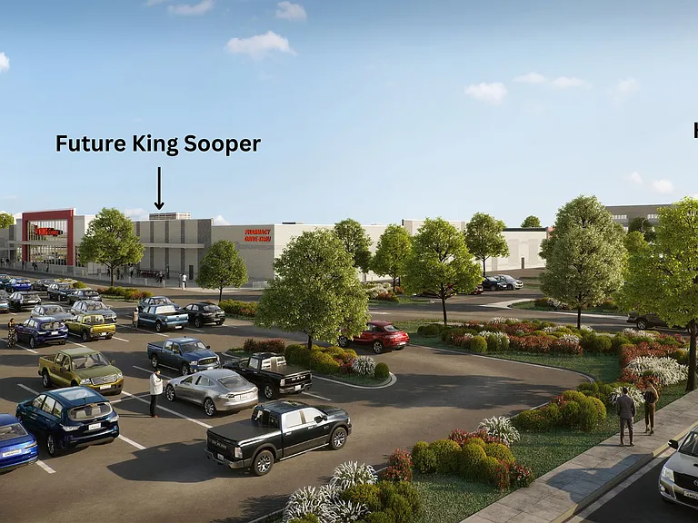 Plans for Future Park, Restaurant & King Sooper, walkable to the building