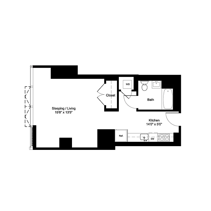 Floor plan Studio B 2-19