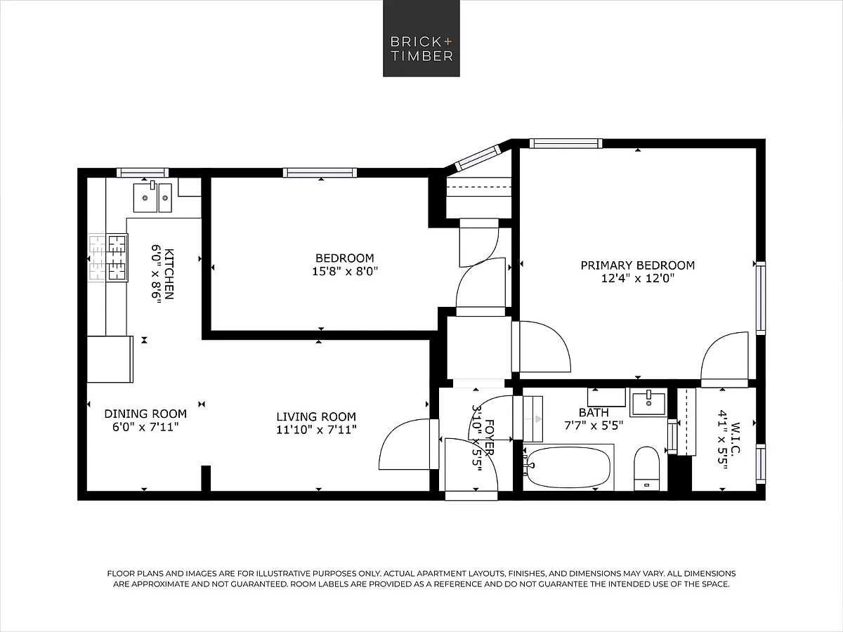 Floor plan 2 Bedroom 1 Bath