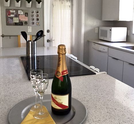 Quartz kitchen island