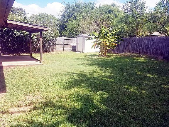 Backyard showing  shed