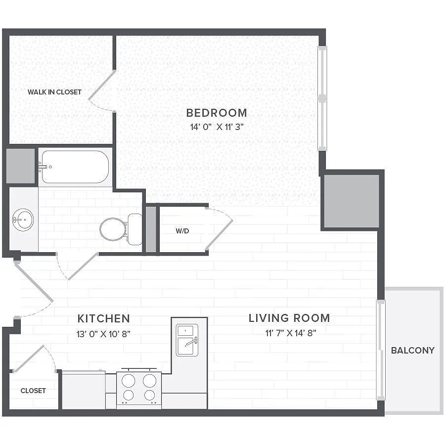 Floor plan Studios-1B