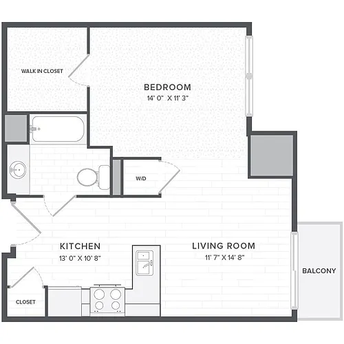 Floor plan Studios-1B