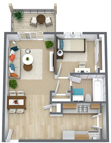 Floor plan 1BR 1BA