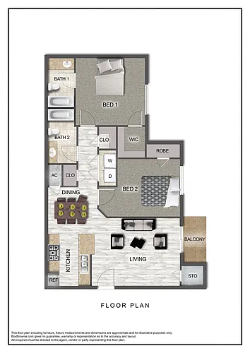 Floor plan 2 Bed