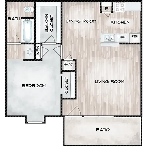 Floor plan A 1X1