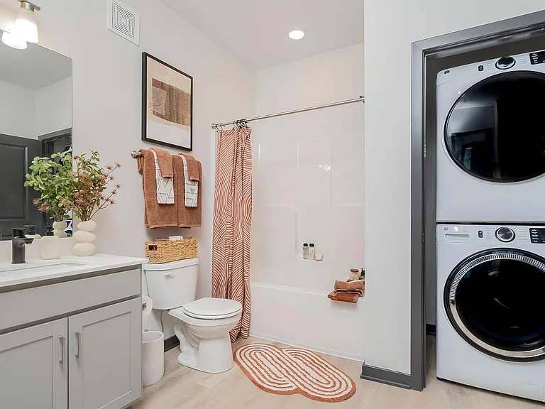 1BR, 1BA - 741SF - Bathroom and Laundry