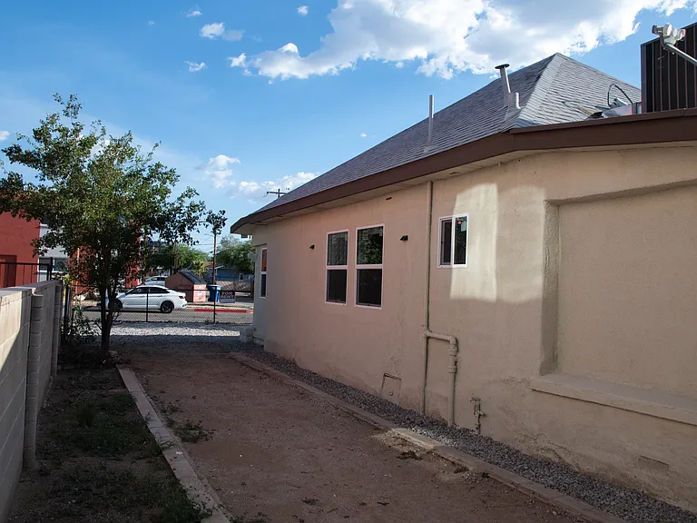 West side of the home.