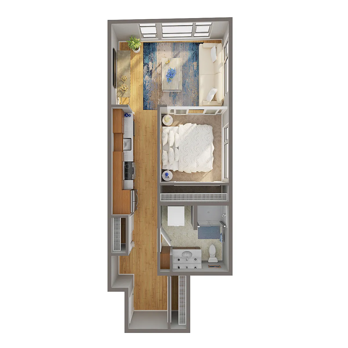 Floor plan 1 Bed/1 Bath - C