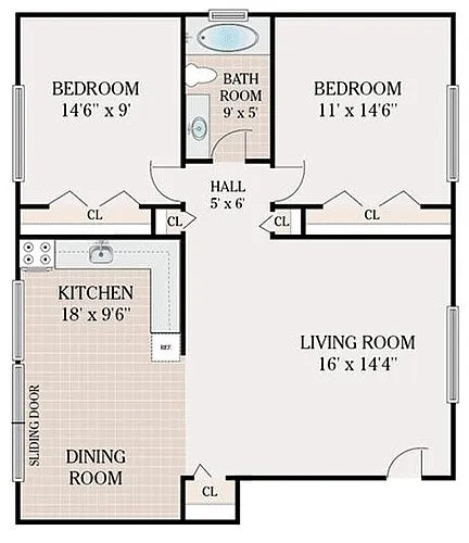 Floor plan Two Bedroom