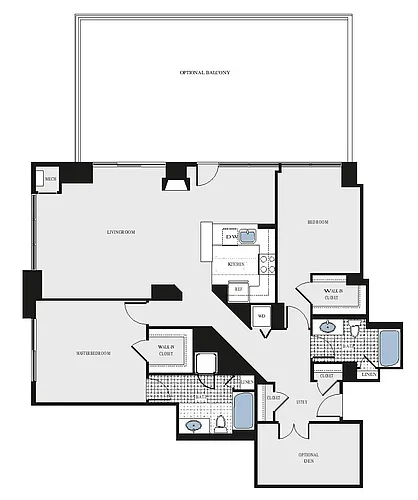 Floor plan 2 Bed/2 Bath Den - bcd3
