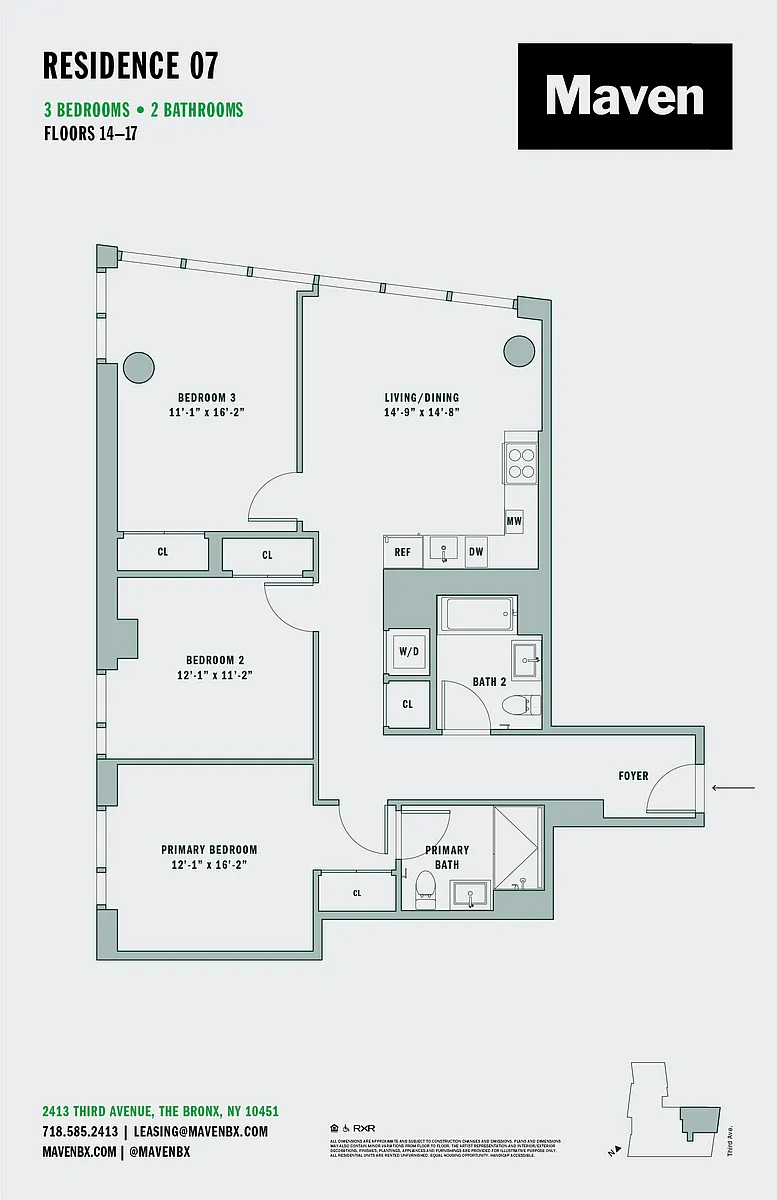 Floor plan 3 Bed/2 Bath-C2