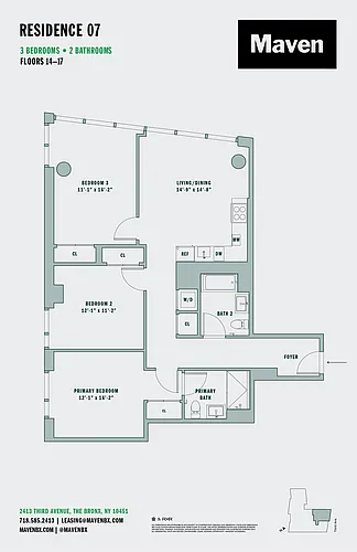 Floor plan 3 Bed/2 Bath-C2