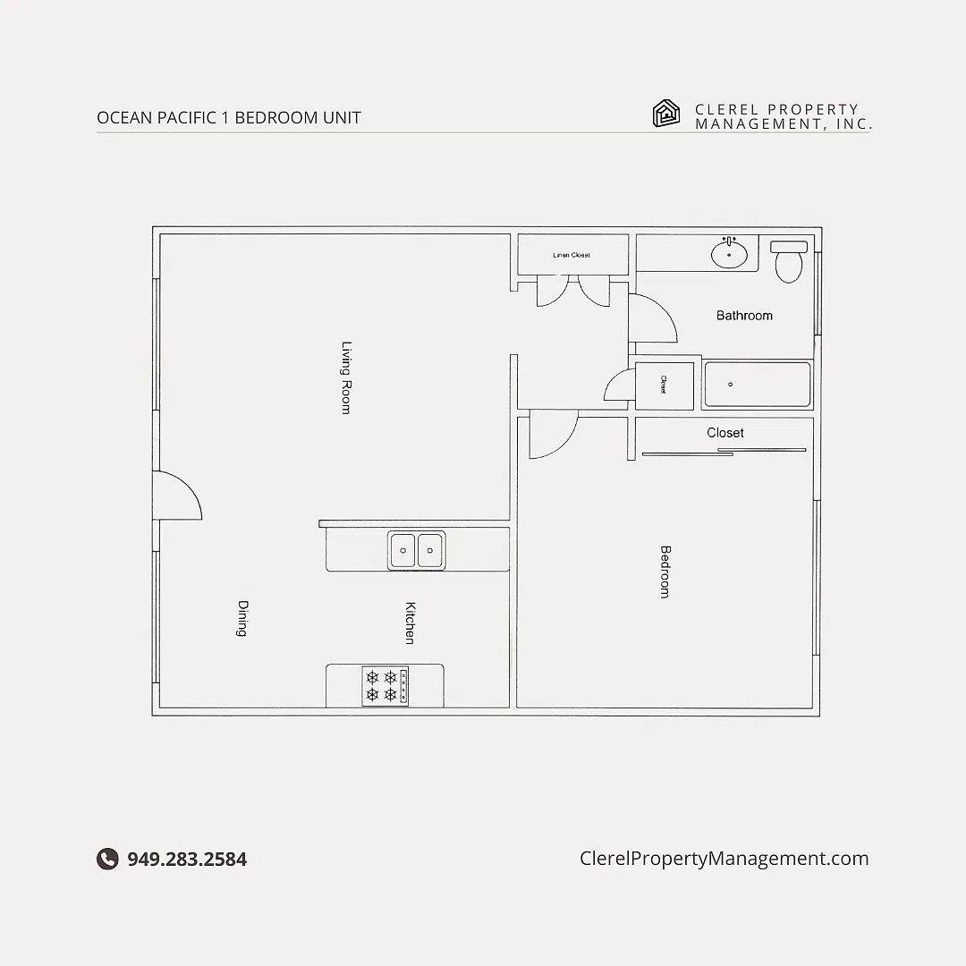 Floor plan 1 Bedroom 1 Bath